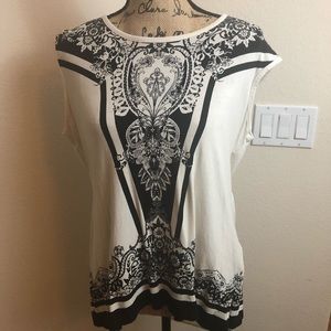 Rose and Orange White Blouse